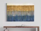 Textile Teal Mustard SARASOTA Boho Hand Dyed Wall Tapestry | Wall Hangings by Wallflowers Hanging Art. Item made of wood with fabric works with boho & contemporary style