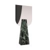 "Ophelia" Contemporary table mirror in Alpi Green marble | Decorative Objects by Carcino Design. Item made of marble works with contemporary & mediterranean style