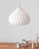 Modern Pendant Light - Linen Lampshade - UME XLarge | Pendants by La Loupe. Item made of linen works with mid century modern & contemporary style
