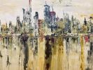 Fall City Scape | Oil And Acrylic Painting in Paintings by Lori Burke. Item composed of canvas
