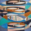 Fish Mid century modern painting geometric wall art | Oil And Acrylic Painting in Paintings by Berezart. Item composed of canvas compatible with boho and mid century modern style