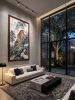 Hand-Painted Silk Tiger Mountain Landscape Wall Art | Oil And Acrylic Painting in Paintings by Dynasty Artisan. Item composed of wood and fabric in contemporary or eclectic & maximalism style