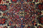 Vintage Red Traditional 6'5X10'5 Qom Kerman Persian Rug | Area Rug in Rugs by Magic Rugs. Item made of wool works with traditional style