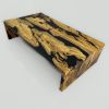 Natural Wood Epoxy Coffee Table - Waterfall Table | Tables by Tinella Collection. Item made of oak wood works with eclectic & maximalism & art deco style
