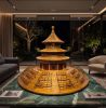 Temple of Heaven Mortise & Tenon Wooden Art Decor Sculpture | Sculptures by Dynasty Artisan. Item made of wood compatible with eclectic & maximalism and asian style