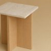 Travertine and Oak Nightstand - TINOS by Lebanto | Storage by Lebanto. Item composed of oak wood and marble in minimalism or contemporary style