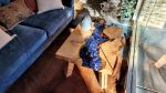 Maple Burl Live Edge Resin River Coffee Table w/ Sodalite | Tables by Lumberlust Designs. Item composed of maple wood