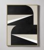 "Abstract Black & White Graphic No. 1" - Midcentury Modern | Oil And Acrylic Painting in Paintings by ART + ALCHEMY By Nicolette Atelier. Item composed of wood and canvas in minimalism or mid century modern style