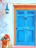 Blue Door, St. Augustine | Oil And Acrylic Painting in Paintings by Catherine Twomey. Item composed of canvas