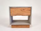 The Base Blossom | Nightstand in Storage by Curly Woods. Item composed of oak wood & concrete compatible with industrial style