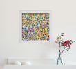 HAPPY IV - Original painting | Mixed Media in Paintings by Xiaoyang Galas. Item composed of wood in contemporary or asian style