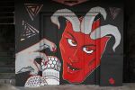 Tape art mural  “Devil mountain” | Street Murals by Fabifa | Teufelsberg in Berlin. Item composed of synthetic