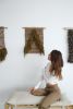 Woven wall hanging in green and brown | Tapestry in Wall Hangings by Rebecca Whitaker Art. Item composed of wool & fiber compatible with boho and minimalism style