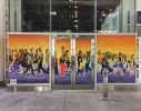 Street Crowd, 2018, 7 x 34 ft, Acrylic on glass, | Street Murals by Arran Harvey | Salesforce Transit Center in San Francisco. Item composed of synthetic