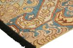Rug & Kilim’s Dragon Rug in Gold and Blue with Geometric | Area Rug in Rugs by Rug and Kilim