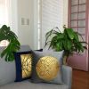 Grey Velvet Handprinted Square Pillow case | Pillows by Britny Lizet. Item made of fabric compatible with boho and minimalism style