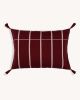Rayas Stripe Zinacantán Cushion (BURGUNDY) | Pillows by Routes Interiors. Item composed of cotton in boho or eclectic & maximalism style