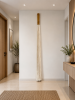 Single Bamboo Fiber Art Wall Module for Custom Installations | Sculptures by Olivia Fiber Art. Item composed of bamboo and wool in minimalism or japandi style