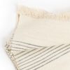 Silica Chalk Off White And Gray Stripes Pattern Soft Handwov | Throw in Linens & Bedding by Studio Variously. Item works with minimalism & contemporary style