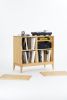 TONN Tall Record player stand, vinyl record storage oak wood | Media Console in Storage by Mo Woodwork | Stalowa Wola in Stalowa Wola