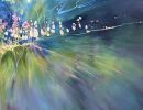 One Enchanted Summer is a semi-abstract summer landscape | Oil And Acrylic Painting in Paintings by Gill Bustamante. Item made of canvas works with boho & contemporary style