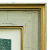 Celadon Green Contemporary Abstract Collage, Framed | Paintings by Suzanne Nicoll Studio. Item composed of wood and paper in minimalism or mid century modern style