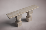 Axis Travertine Console Table | Tables by HamamDecor LLC. Item composed of marble