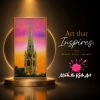 Steeple in Morning Sky - Vibrant Giclée Print | Prints in Paintings by Michelle Keib Art. Item composed of paper