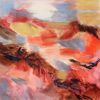 Square Canvas Abstract Landscape Oil and Acrylic | Oil And Acrylic Painting in Paintings by Simona Gocan. Item composed of canvas in contemporary style