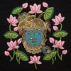 Shrinathji Krishna Embroidery Needlepoint Wall Art From Indi | Wall Hangings by MagicSimSim. Item made of fabric works with art deco style