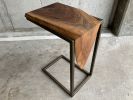 Waterfall Walnut side table, C-table | Tables by Hazel Oak Farms. Item composed of walnut and steel in minimalism or contemporary style