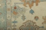 Rug & Kilim’s Oushak Rug in Blue and Cream with Floral | Area Rug in Rugs by Rug and Kilim
