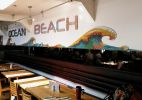 Ocean Beach Restaurant Mosaic Signage and Frieze | Murals by Paul Siggins - The Mosaic Studio | Ocean Beach in Southend-on-Sea. Item composed of synthetic