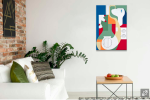The Saxo Charm | Oil And Acrylic Painting in Paintings by Hildegarde Handsaeme. Item composed of canvas and synthetic