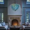 Turquoise Rondel Chandelier | Chandeliers by Rick Strini. Item composed of glass
