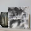 Silence; Hand Painted Abstract Textile Mixed Media on Wood | Paintings by Michele Spurza. Item composed of wood and fabric in boho or contemporary style