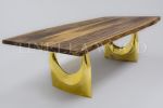 Custom Wooden Live Edge Dining Table | Tables by Tinella Collection. Item composed of walnut and metal in contemporary or country & farmhouse style
