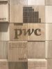 Wood Founders Wall- Wood Wall Sculpture | Paneling in Wall Treatments by Scott Troxel Art | PricewaterhouseCoopers LLP in New York. Item composed of oak wood
