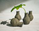 Mini Bud Vase in Earthen Brown Concrete | Vases & Vessels by Carolyn Powers Designs. Item composed of concrete and glass in minimalism or contemporary style