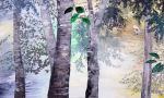 North Branch View | Oil And Acrylic Painting in Paintings by Cara Enteles Studio. Item composed of aluminum & synthetic compatible with contemporary style