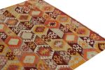 Vintage Mid-Century Geometric Gold-Yellow And Blue Wool | Area Rug in Rugs by Rug and Kilim