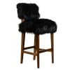 Modern Bar Stool in Exotic Wood and Sheepskin from Costantin | Chairs by Costantini Design. Item made of wood & fabric compatible with contemporary and modern style