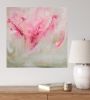 Orchid in the rain - Pink abstract floral painting | Oil And Acrylic Painting in Paintings by Jennifer Baker Fine Art. Item composed of canvas compatible with contemporary style