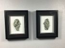 11x14 Framed Stone Artwork (pair of Campan Vert marble) | Wall Sculpture in Wall Hangings by Scott Gentry Sculpture, LLC. Item composed of marble in contemporary style