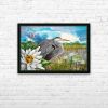 Palm Air Heron | Prints in Paintings by D.Friel / Connected By Water, LLC. Item made of canvas works with contemporary & coastal style