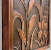 Metal Wall Relief With Flowers & Architecture | Wall Sculpture in Wall Hangings by Element 29 Metalcraft. Item composed of copper in contemporary or art deco style