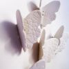 55 Original White Porcelain + Gold Ceramic Butterflies | Wall Sculpture in Wall Hangings by Elizabeth Prince Ceramics. Item made of stoneware works with minimalism & japandi style