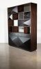 Macassar Ebony Shelf Unit with Bronze Pulls from Costantini | Shelving in Storage by Costantini Design. Item composed of wood