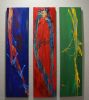 Diversity Triptych Acrylic Contemporary Abstract | Oil And Acrylic Painting in Paintings by Strokes by Red - Red (Linda Harrison). Item made of canvas