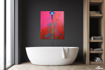 Burning Presence — Alienation Series | Paintings by Gela Mikava. Item composed of fabric in contemporary or eclectic & maximalism style
